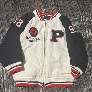 Vintage U.S. Polo Assn. White Jacket with Red & Navy Trim